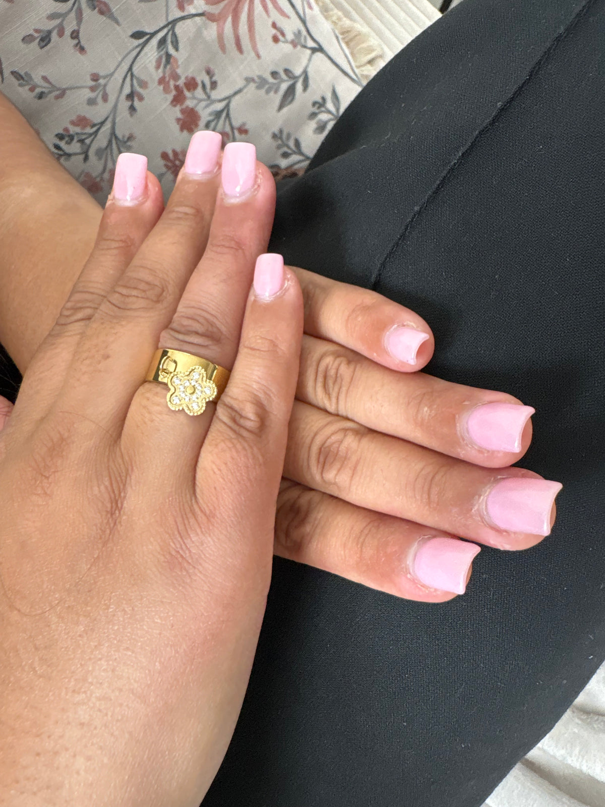 Bague fleur dorée